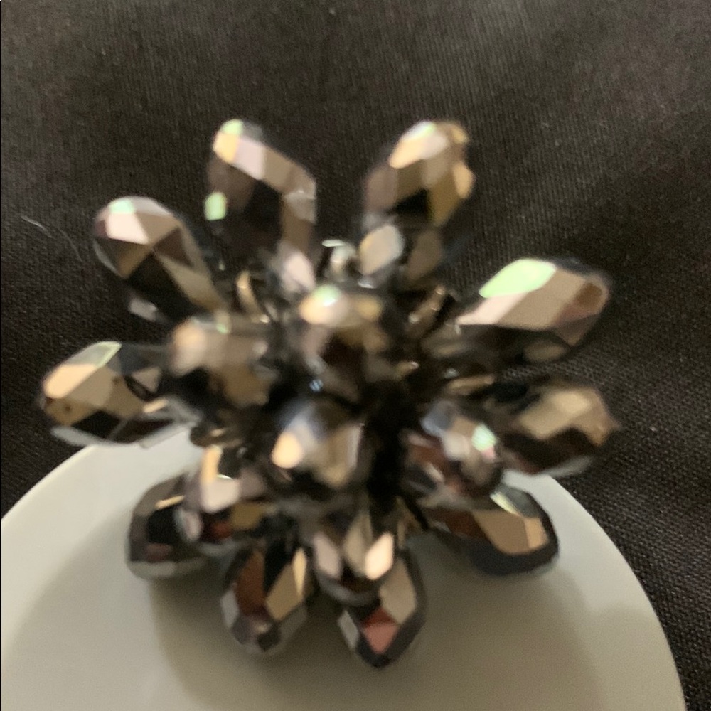 Black Crystal Statement Ring